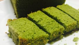 rectangles de gateau au thé matcha