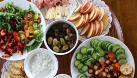 assortiment fromage, légumes, fruits