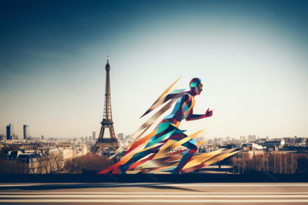 Illustration d'un homme qui court à l'occasion des JO de Paris 2024