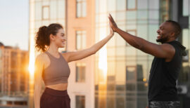 couple de sportifs motivés