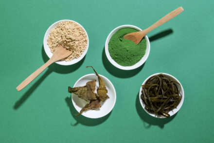 spiruline et autres compléments alimentaires (probiotiques, colllagène).