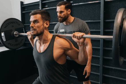 un coach et son élève en musculation