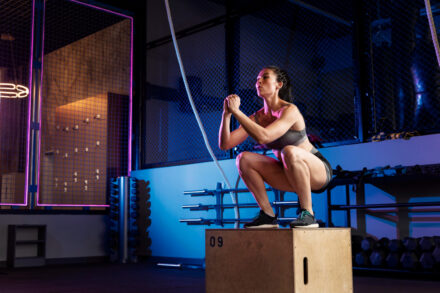 femme pratiquant le cross training en salle de sport